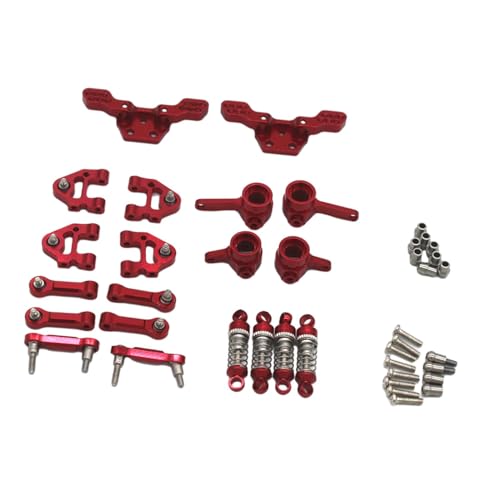 rockible 1/28 RC Auto Metall Upgrade Kits Hinterradnabe Träger Stoßdämpfer Dämpfer für Wltoys K969 K979 K989 K999, Rot von rockible