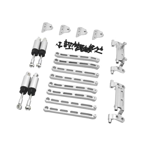 rockible 1:12 RC Auto Metall Upgrade Kits Stoßdämpfer Spurstangen vorne und hinten Spurstangensitz für MN78, Silber rockible 1:12 RC Auto Metall Upgrade Kits Stoßdämpfer Spurstangen vorne und hinten Spurstangensitz für MN78, Silber von rockible