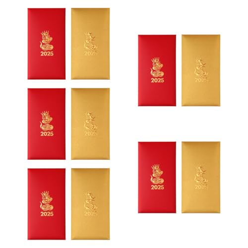 rockible 10 X Rote Umschläge für Chinesisches Neujahr 2025, Schlangen Grußkartenumschläge, Geschenk Zum Chinesischen Frühlingsfest Hongbao Zur Einweihungsfeier, Rot Und Gold rockible 10 X Rote Umschläge für Chinesisches Neujahr 2025, Schlangen Grußkartenumschläge, Geschenk Zum Chinesischen Frühlingsfest Hongbao Zur Einweihungsfeier, Rot Und Gold von rockible