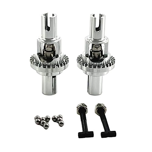 rockible 2 Teiliges RC Car Vorder Und Hinterdifferentialzubehör 28T Diff Getriebeteil Upgrade für Wltoys 1:28 284161 K989 K969 284131 DIY Modifikation, Silber von rockible