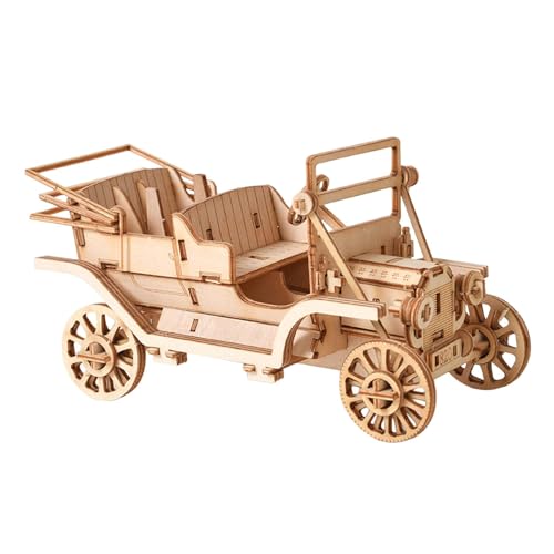 rockible 3D-Holz-Klassiker-Auto-Puzzle, Retro-Auto-Modellbau, Selbstmontage-Puzzle, Spielzeug, mechanisches Holzmodell für einzigartige Geschenke von rockible