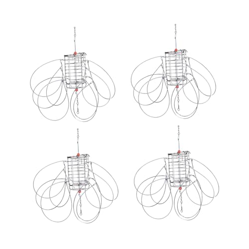 rockible 4 Stück Krabbenfalle Netz Krabbenfalle mit Käfig Krabbenringfanggerät Schalentierfalle aus Edelstahl Und Rostbeständig für Krabbenfang Im von rockible