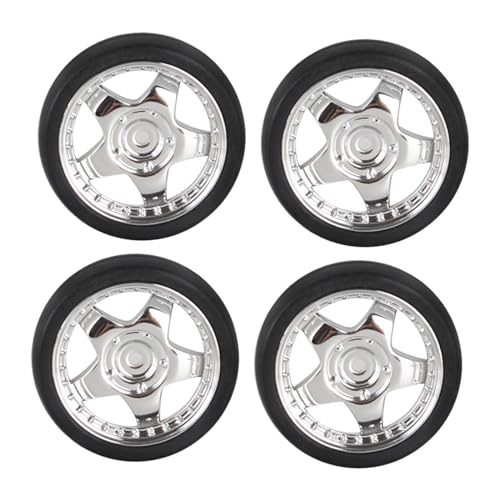 rockible 4X RC Auto Reifen Ersatz Felge und Reifen Set für 1:18 RC Elektrische LKW, Silber von rockible