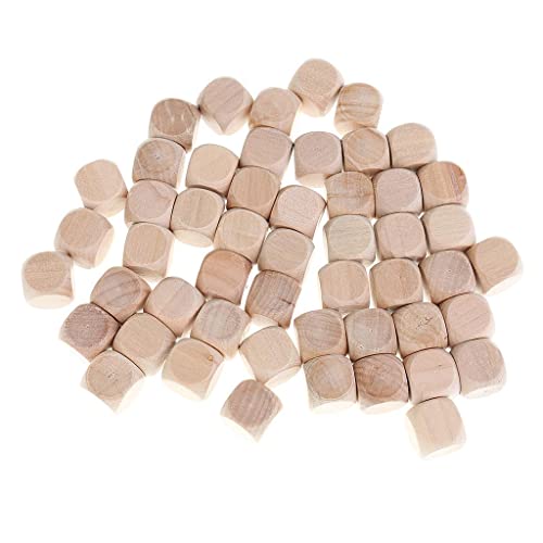 rockible 50 Stück 16mm D6 Holz Würfel für Spiele und Bastelprojekte von rockible