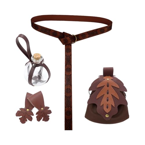 rockible 5X Mittelalter Gürtel Tasche Rock Wanderflasche Verkleidung Kunstleder zum Geburtstag, Braun rockible 5X Mittelalter Gürtel Tasche Rock Wanderflasche Verkleidung Kunstleder zum Geburtstag, Braun von rockible