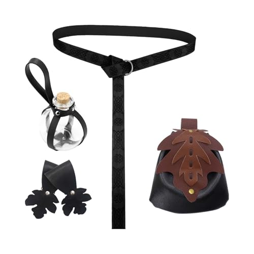 rockible 5X Mittelalter Gürtel Tasche Rock Wanderflasche Verkleidung Kunstleder zum Geburtstag, Schwarz rockible 5X Mittelalter Gürtel Tasche Rock Wanderflasche Verkleidung Kunstleder zum Geburtstag, Schwarz von rockible