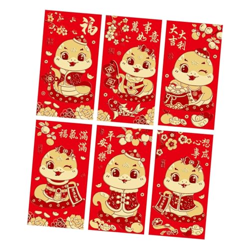 rockible 6 X Rote Umschläge Zum Chinesischen Neujahr, Mondneujahr Hong Bao, Niedliches Kreatives Frühlingsfest für Abschlussfeier, Gastgeschenke, Urlaub, Style F rockible 6 X Rote Umschläge Zum Chinesischen Neujahr, Mondneujahr Hong Bao, Niedliches Kreatives Frühlingsfest für Abschlussfeier, Gastgeschenke, Urlaub, Style F von rockible