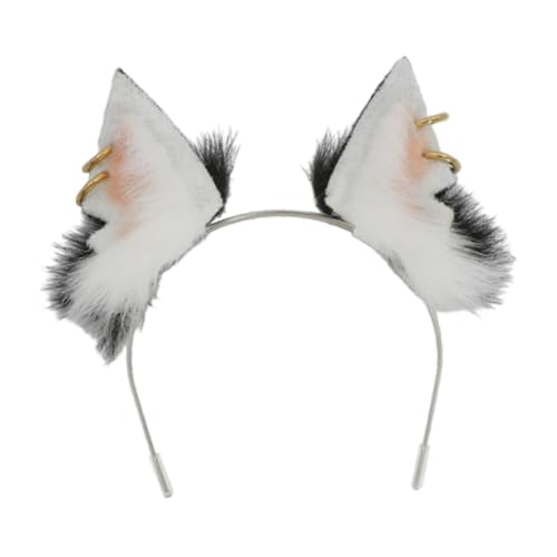 rockible Animal Ohr Stirnband Puppenkostüm schöne Cosplay -Requisiten Kopfstückhaarhoop für Halloween Party Carnival Dress Up Masquerade, Schwarz-weiss von rockible