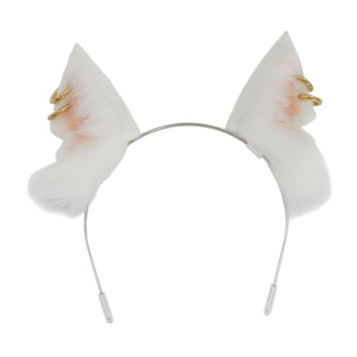 rockible Animal Ohr Stirnband Puppenkostüm schöne Cosplay -Requisiten Kopfstückhaarhoop für Halloween Party Carnival Dress Up Masquerade, Weiß von rockible