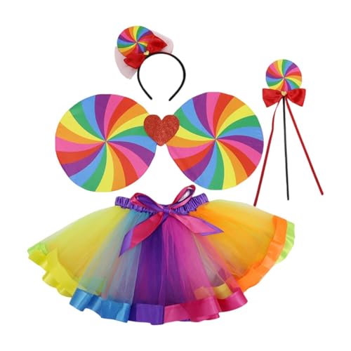 rockible Buntes Ballettrock-Set, mehrlagig, Regenbogenfarben, für Halloween, Maskeraden, Karneval, 4 Stück rockible Buntes Ballettrock-Set, mehrlagig, Regenbogenfarben, für Halloween, Maskeraden, Karneval, 4 Stück von rockible