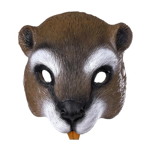 rockible Eichhörnchen Maske, Halbe Gesichtsbedeckung, Tiermaske, Halloween Maske für Nachtclub Maskerade von rockible
