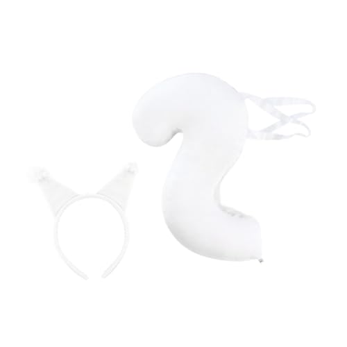 rockible Eichhörnchen-Ohren und Schwanz-Set, Cosplay-Haarreifen für Maskerade-Bühnenauftritt, Weiß rockible Eichhörnchen-Ohren und Schwanz-Set, Cosplay-Haarreifen für Maskerade-Bühnenauftritt, Weiß von rockible