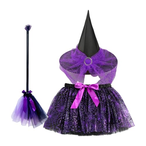 rockible Halloween Hexenkostüm für Mädchen im Kindergarten, lustiges Rock-, Hut- und -Set, Schwarz Und Lila, M rockible Halloween Hexenkostüm für Mädchen im Kindergarten, lustiges Rock-, Hut- und -Set, Schwarz Und Lila, M von rockible