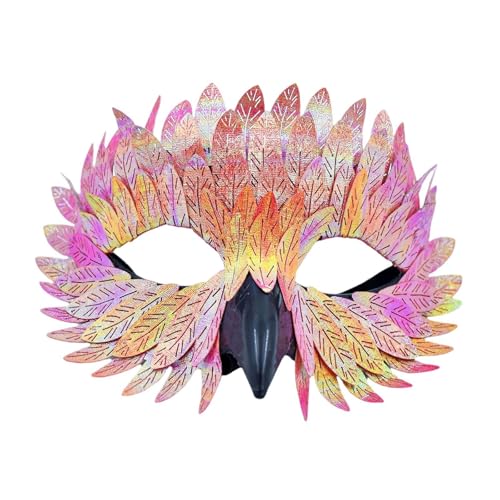 rockible Halloween -Maske Maskerade -Vogelmaske für Party Valentinstag Urlaub, Rosa Und Gelb von rockible