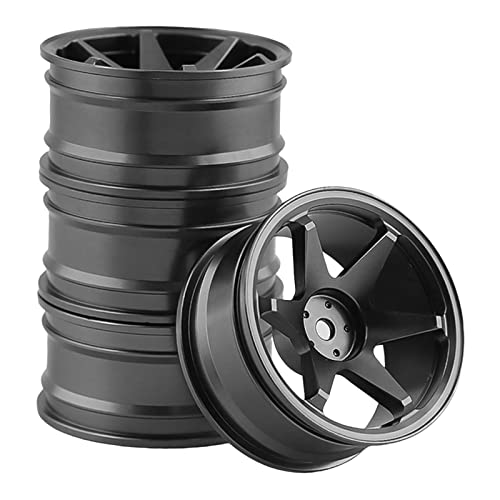rockible Hochwertige Metallfelgen für 1:10 RC Elektroautos, Schwarz von rockible