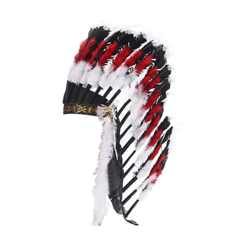 rockible Indianer-Kopfschmuck für Häuptlinge, Stirnband, Dekoration, Foto-Requisiten, künstlicher Federkopfschmuck für Kostüm-, Tanz- und rockible Indianer-Kopfschmuck für Häuptlinge, Stirnband, Dekoration, Foto-Requisiten, künstlicher Federkopfschmuck für Kostüm-, Tanz- und von rockible
