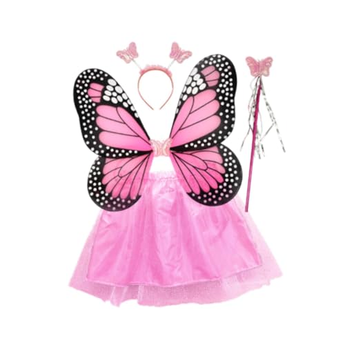 rockible Mädchen Fairy Kostüm Set Butterfly Wing für Die Partybühne Performance Halloween, Schneeflockenrock von rockible