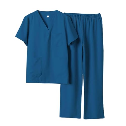 rockible Männer Frauen Arbeitskleidung Set Krankenschwester Arzt Uniform, Blau, M von rockible
