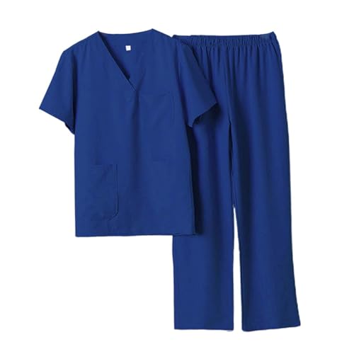 rockible Männer Frauen Arbeitskleidung Set Krankenschwester Arzt Uniform, Dunkelblau, XL von rockible