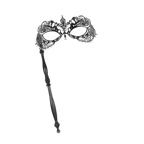 rockible Masquerade -Maskenkostüm -Requisite -Handheld -Party -Maske mit Haltestock für Halloween Cosplay Prom Festival Bühnenaufführung, Schwarz von rockible