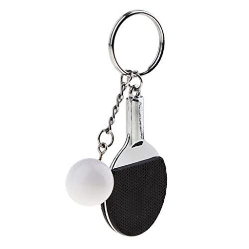 rockible Mini Schlüsselanhänger mit Hochwertigem Tischtennis Paket, Paar Schlüsselanhänger, Geschenk für Liebhaber, Junges Mädchen, Gastgeschenk für Sport Souv, schwarz Tischtennis von rockible