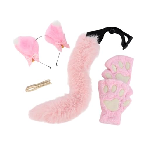 rockible Plüsch-Stirnband, Pfoten-Handschuhe und Schwanz-Set, Requisiten, Rollenspiele für Festivals, Rosa rockible Plüsch-Stirnband, Pfoten-Handschuhe und Schwanz-Set, Requisiten, Rollenspiele für Festivals, Rosa von rockible