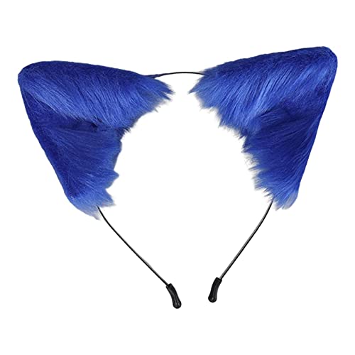 rockible Plüschtier Stirnband für Erwachsene - Niedlicher Haarreif mit Ohren für Cosplay und Kostüme, Blau von rockible