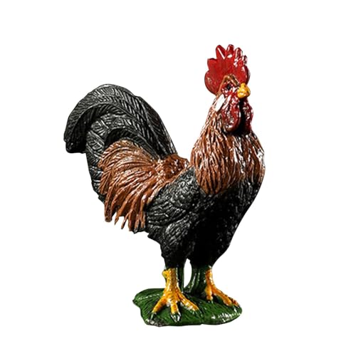 rockible Realistische Hühnerfigur, Ornament, Bauernhoftierfiguren, Diorama-Modell für Regal, Hahn von rockible