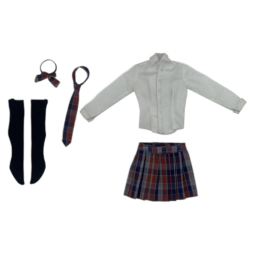 rockible Schulmädchen-Anzug im Maßstab 1:6, JK-Anzug, Cosplay-Outfit für 12-Zoll-Actionfiguren-Kostüme, Rot von rockible