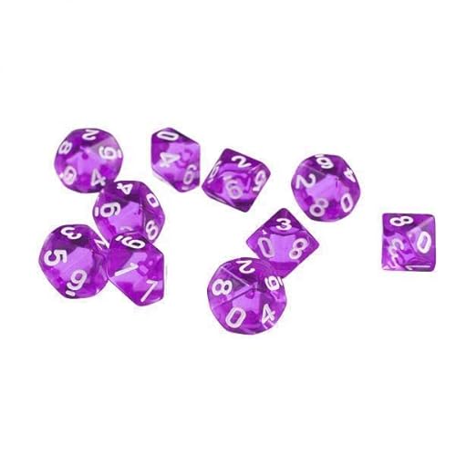 rockible Set mit 10 violetten Würfeln für Rollenspiele, 36er Pack, 36 STK von rockible