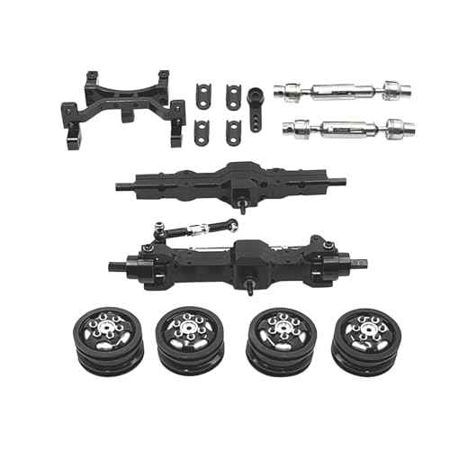 rockible Spielzeugauto Teile Set, 1/10 RC Autozubehör, Antriebswelle, Radabdeckung, Lenkgetriebe, Sitz, Fernbedienung, Autozubehör, LKW Spielzeug, Schwarz von rockible