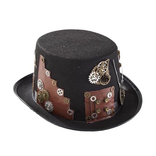 rockible Steampunk-Hut-Kopfbedeckung, Cosplay-Kostüm-Zubehör, Gothic-Kopfbedeckung für Erwachsene, Jazz-Hut für Club-Rave-Karneval, Hochzeit, Mottoparty von rockible
