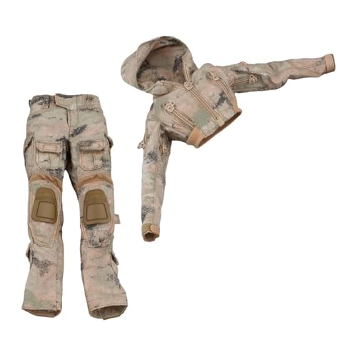 rockible Tarnuniform mit Hose im Maßstab 1/6, Retro Uniforms Suit, 1:6 Jacket with Trouser, 1/6 Scale Clothing Figures, Doll Miniature Coat für 12" Figuren Körperzubehör rockible Tarnuniform mit Hose im Maßstab 1/6, Retro Uniforms Suit, 1:6 Jacket with Trouser, 1/6 Scale Clothing Figures, Doll Miniature Coat für 12" Figuren Körperzubehör von rockible