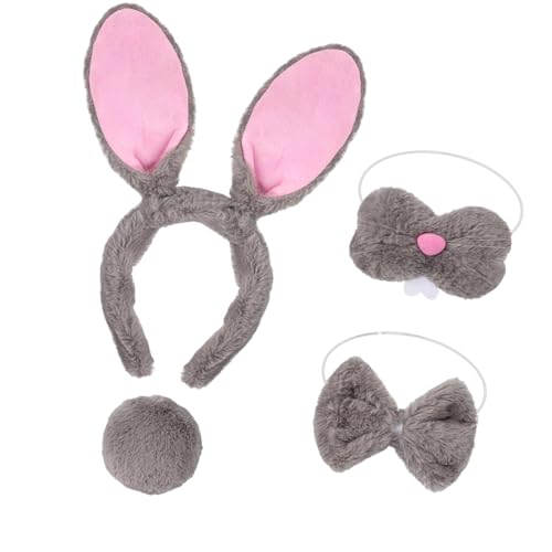 rockible Tier-Hasenkostüm, Cosplay-Kostüm, Foto-Requisiten für Karnevals-Mottopartys, Grau von rockible