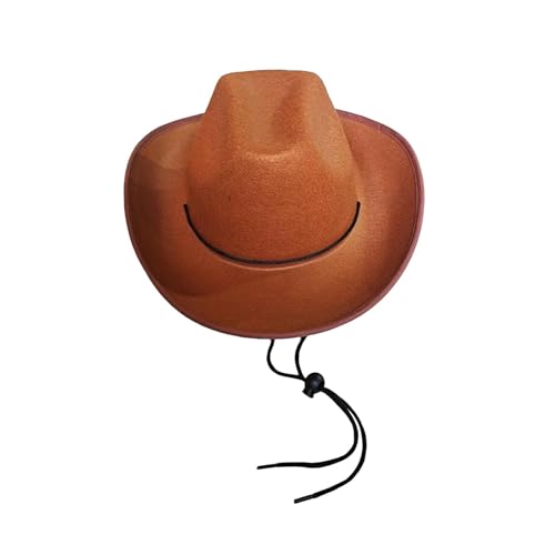 rockible Western-Cowboy-Hut, Kostümzubehör, breite Krempe, Hut, Jazz-Kappen, PU-Hüte, Cowgirl-Hut für Musik, Festival, Cosplay, Kostüm von rockible
