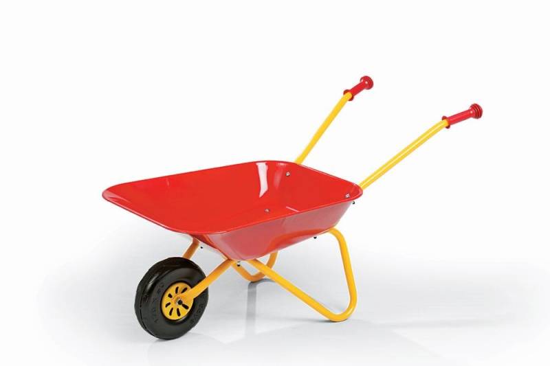 Kinderschubkarre mit Metallschüssel Schüssel rot von rolly toys