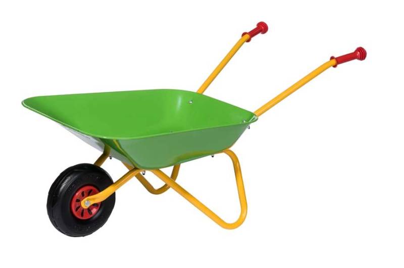 Kinderschubkarre mit Metallschüssel für Kinder in grün von rolly toys