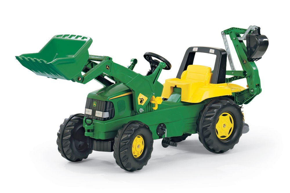 Trettraktor rollyJunior John Deere mit Heckbagger und Lader Trettraktor rollyJunior John Deere mit Heckbagger und Lader von rolly toys