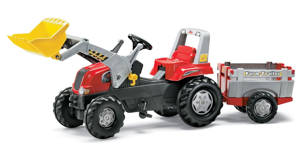Trettraktor rollyJunior RT, mit Lader und FarmTrailer von rolly toys