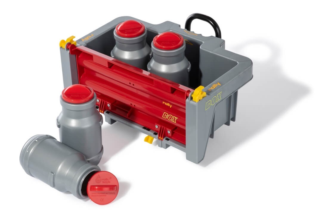 rollyBox rot/grau, mit 4 Milchkannen - Zubehör für Trettraktoren rollyBox rot/grau, mit 4 Milchkannen - Zubehör für Trettraktoren von rolly toys