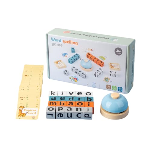 rongweiwang Frühkindliche Bildung, Holzmaterialien, pädagogisches Wortspielzeug für Kinder, Multiplayer Brettspiele, englische Wortkarten, B von rongweiwang