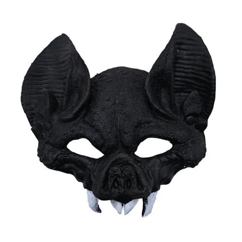 rongweiwang Horror Meets Halloween Fledermaus Cosplay Maske bringt durch Albtraum realistische Tier Masken PU schreckliche Halbmaske für Halloween, Typ+2 von rongweiwang