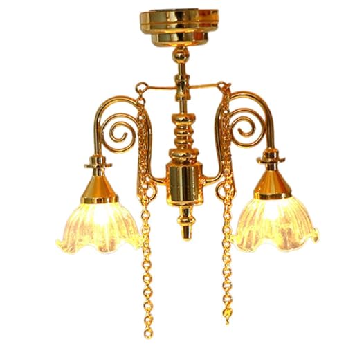 rongweiwang Realistische Mini Kronleuchter Leuchte für DIY Bastelzubehör, Miniatur Lichter, ABS Puppenhaus Beleuchtung, B rongweiwang Realistische Mini Kronleuchter Leuchte für DIY Bastelzubehör, Miniatur Lichter, ABS Puppenhaus Beleuchtung, B von rongweiwang