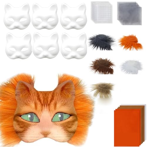 rongweiwang Therian Katzen Masken Set mit Augennetz und Edelstein Aufkleber. DIY Maskenherstellungs Set. Papier Augennetze und Edelstein Aufkleber. Therian Masken Set, B rongweiwang Therian Katzen Masken Set mit Augennetz und Edelstein Aufkleber. DIY Maskenherstellungs Set. Papier Augennetze und Edelstein Aufkleber. Therian Masken Set, B von rongweiwang