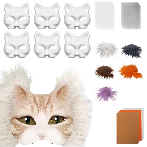 rongweiwang Therian Katzen Masken Set mit Augennetz und Edelstein Aufkleber. DIY Maskenherstellungs Set. Papier Augennetze und Edelstein Aufkleber. Therian Masken Set, C rongweiwang Therian Katzen Masken Set mit Augennetz und Edelstein Aufkleber. DIY Maskenherstellungs Set. Papier Augennetze und Edelstein Aufkleber. Therian Masken Set, C von rongweiwang