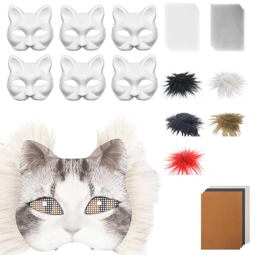 rongweiwang Therian Katzen Masken Set mit Augennetz und Edelstein Aufkleber. DIY Maskenherstellungs Set. Papier Augennetze und Edelstein Aufkleber. Therian Masken Set, E rongweiwang Therian Katzen Masken Set mit Augennetz und Edelstein Aufkleber. DIY Maskenherstellungs Set. Papier Augennetze und Edelstein Aufkleber. Therian Masken Set, E von rongweiwang