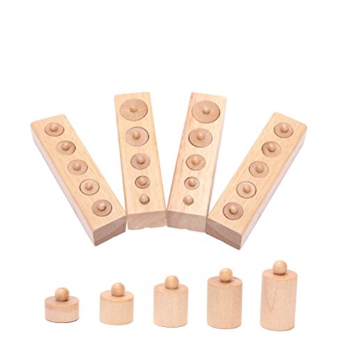 ROSENICE Holzspielzeug Montessori Zylinder Frühe Entwicklung Sinne Geschenk (Holzfarbe) von rosenice