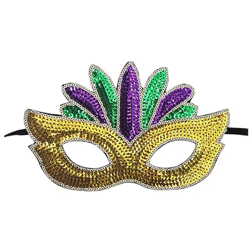 routinfly Venezianische Maske Damen und Herren Maskerade Karnevalsmasken Gesicht Kostüm Fasching Verkleidun, Mardi Gras Karneval Pailletten Glänzend und Funkelnde Party Maske Augenmaske (#05) von routinfly