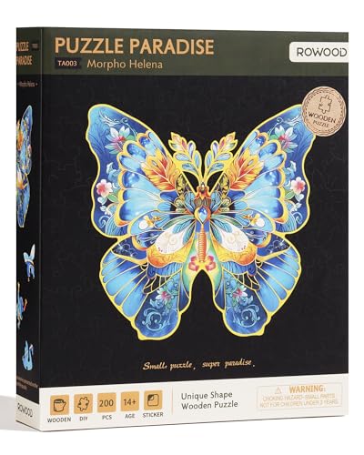 ROWOOD 200 Teile Puzzle für Erwachsene Kinder, Schmetterling, herausforderndes Spiel, Lernspielzeug, Puzzle Geschenke für Frauen Männer ROWOOD 200 Teile Puzzle für Erwachsene Kinder, Schmetterling, herausforderndes Spiel, Lernspielzeug, Puzzle Geschenke für Frauen Männer von rowood