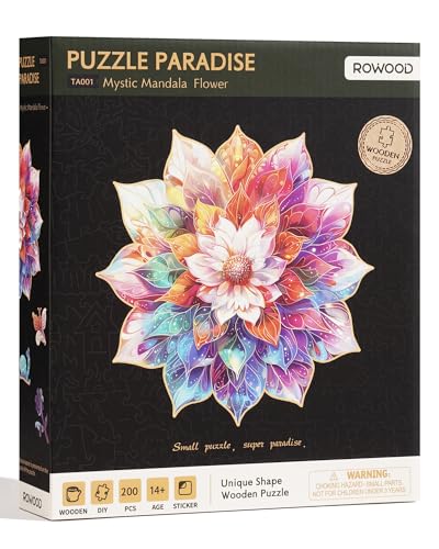 ROWOOD 200 Teile Puzzle für Erwachsene Kinder, herausforderndes Spiel, Lernspielzeug, Puzzle Geschenke für Frauen Männer, Mandala-Blume ROWOOD 200 Teile Puzzle für Erwachsene Kinder, herausforderndes Spiel, Lernspielzeug, Puzzle Geschenke für Frauen Männer, Mandala-Blume von rowood